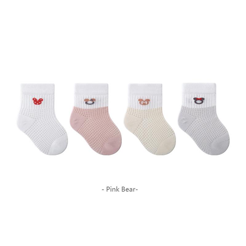 4 Pairs/Lot Summer Baby Socks Thin Mesh Breathable Newborn Socks Combed Cotton Cartoon Kids Socks For Boys And Girls