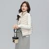 Women's Lightweight Down Vest Stand Collar Zip Up Sleeveless White Duck Down Padded Waistcoat Gilet