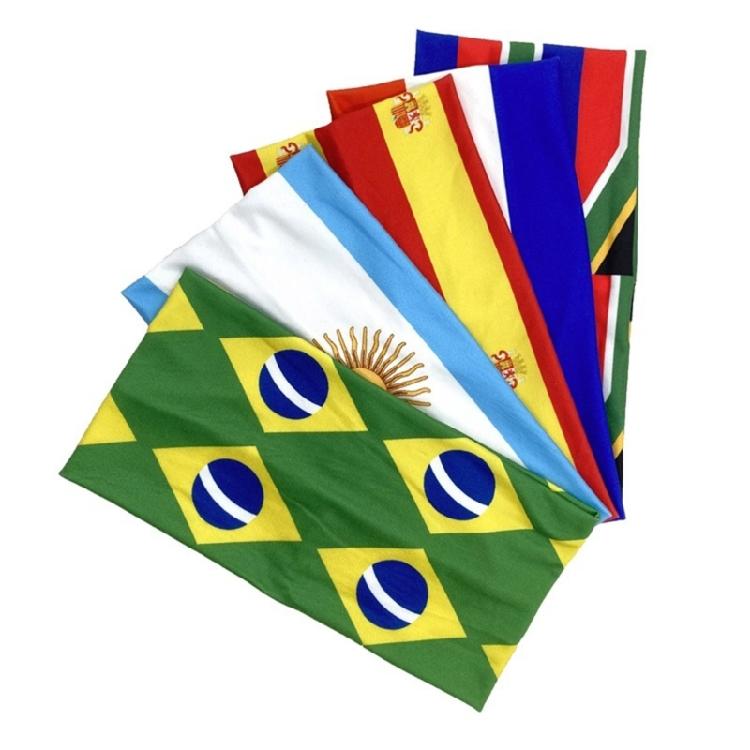 4er-Pack Fußball-Nationalflaggen-Bandanas Kopftuch Sport-Kopfband für Fans Kostümzubehör