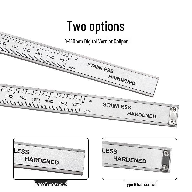 Stainless Steel Digital Vernier Caliper with 0-150mm Range and Electronic Display