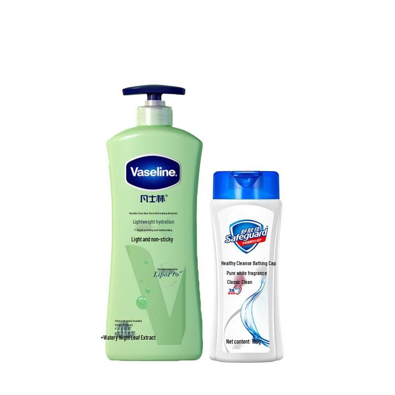 Vaseline Aloe Fresh Body Lotion & Pure White Shower Gel Set
