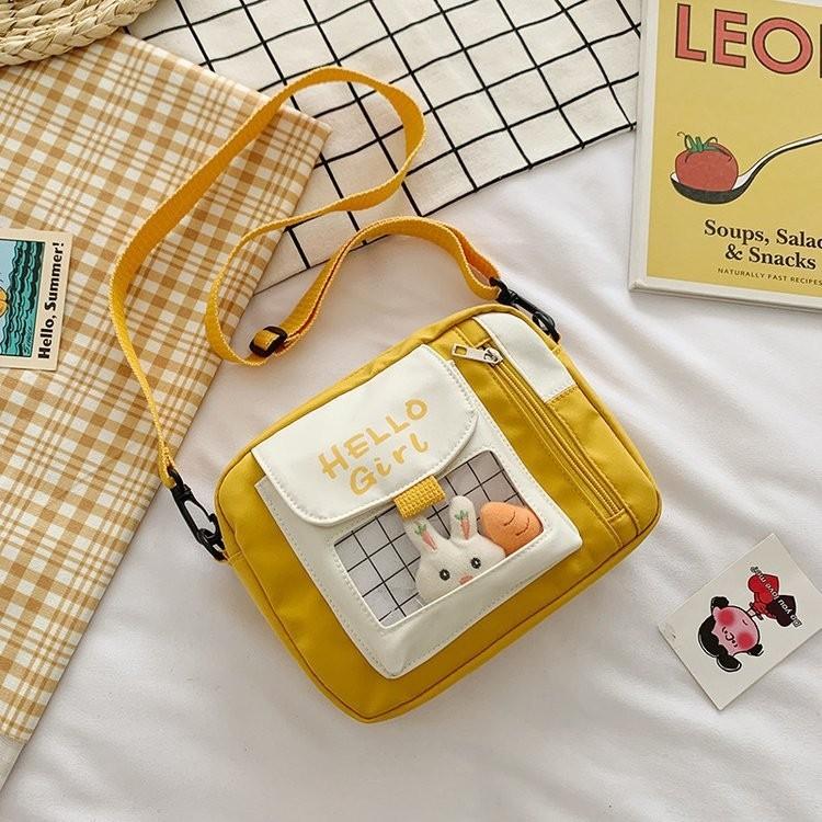 

New 2024 Fashionable Small Crossbody Bag For Women Sweet And Fresh Nylon Satchel жёлтый