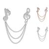 Unisex Rhinestone Musical Note Chain Tassel Brooch Pin Lapel Badge Shawl Jewelry