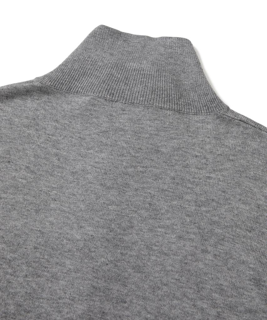 WEST GRAND BOULEVARD Ray Crop Half-Zip Knit Grey