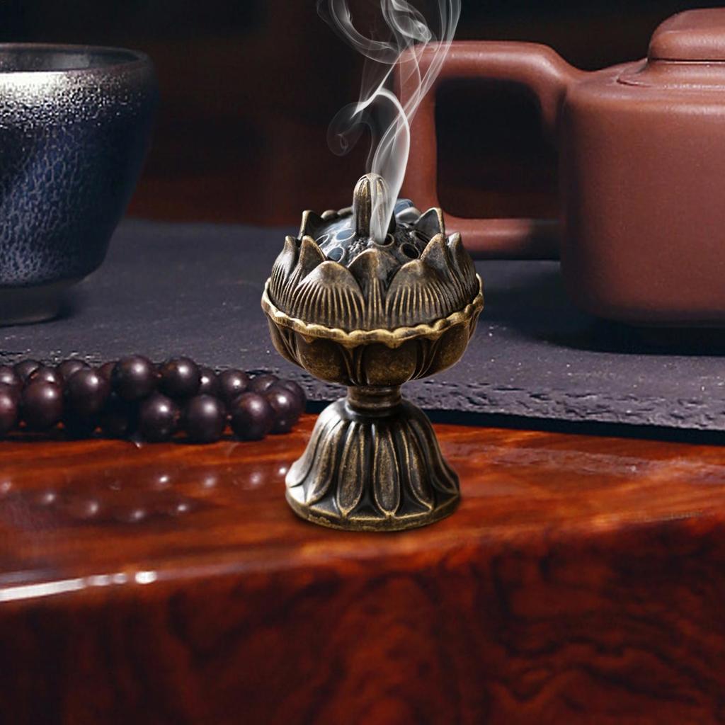 Metal Incense Burner Small Vintage Incense Holder Indoor Decorative Supplies Artistic Zen Decoration for Study Bedrooms Saunas