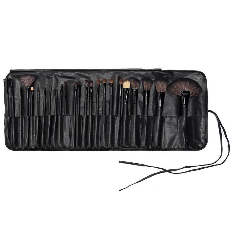 

24 PCs 32 Makeup Brushes Suit Makeup Brushes Brush Suit Classy Makeup Tools Combination Animal Pony Hair with Pu Bag 24 Black