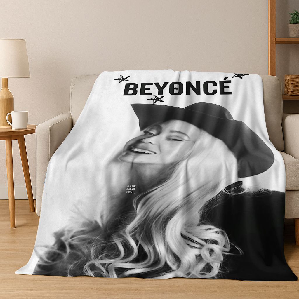 Moderne Popmusik Beyonce Kunst Flanelldecke, Gemütliche Weiche Überwurfdecke für Zuhause Schlafzimmer Bett Sofa Picknick Büro Abdeckung Geschenk Kind