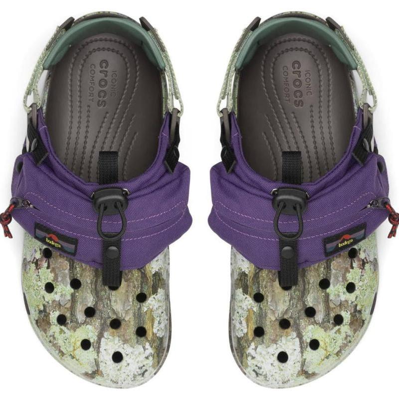 Bodega x Crocs All-Terrain "NICT-TECH" Klompen Antislip en Slijtvaste Sandalen Unisex Paars Groen