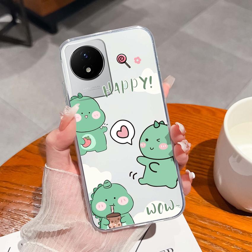 For Vivo Y02 Y02A Y02S Y10 Y11 Y12 Y12a Y15 Y15a Y16 Y17 Y19 Clear TPU Cases Ocean Whale Pattern Anti Drop Back Covers For Vivo Silicone Phone Housing