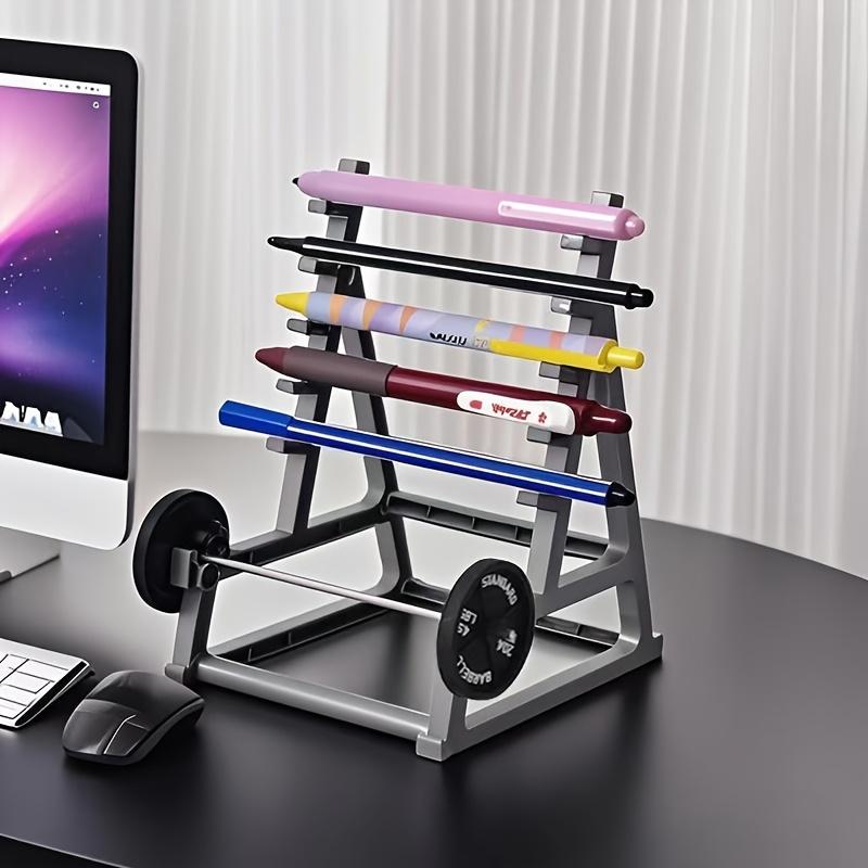 Multifunctional Barbell Desktop Organizer, Pen & Eyeglass Storage, Fitness Style Creative Desk Decoration