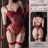 Domila Steel Ring Body Open Crotch Garter Set Sexy Underwear Onesie Sexy Hot Onesie