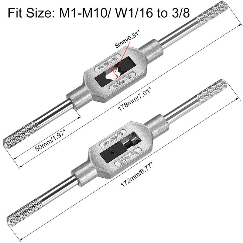 Adjustable Hand Tap Wrench Holder M1-M12 Thread Handle Tapping Reamer Tool for Taps and Die Set Straight Wrench Tapping Tools