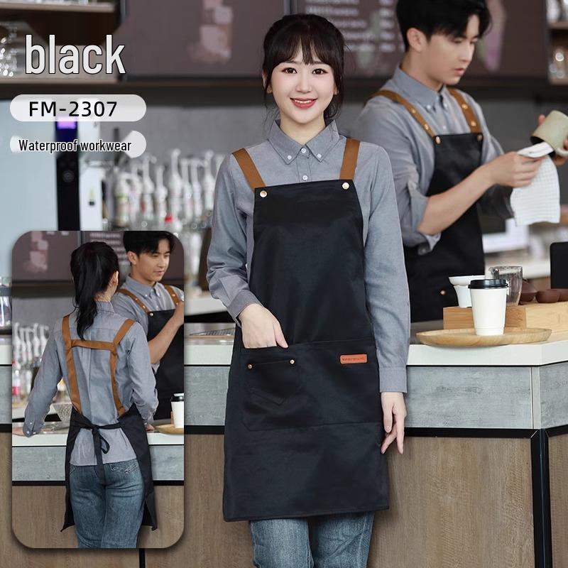 Custom Logo Waterproof Oil-Proof Apron with Adjustable Strap for Winery, Gift, or Catering Use