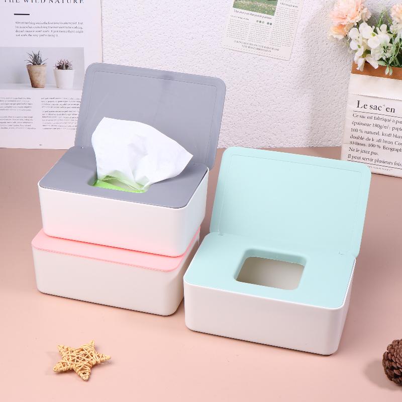 Wet Tissue Box Paper Dispenser Portable With Lid Tissue Storage Box Holder Dustproof Baby Car Organizer Napkin