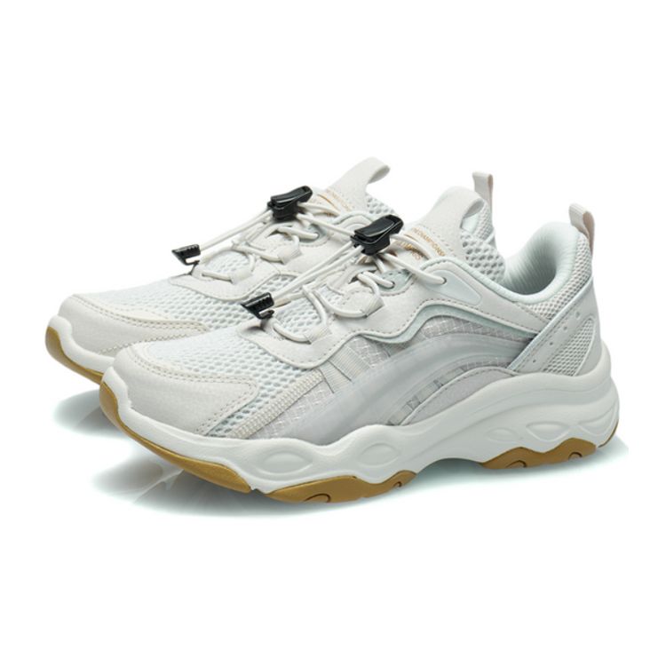 Li Ning Aurora Wind V2 Sports Cushioning Breathable Non-Slip Low-Top Running Shoes Kids Sneakers Light-Gray YKCR130-5