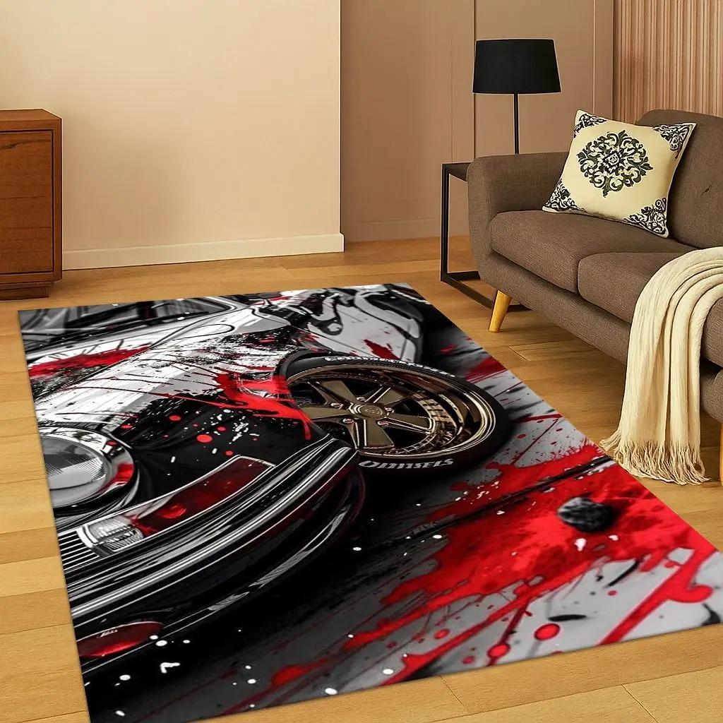 Sports Car Racing Car Carpet Rug for Playroom Living Room Bedroom Home  Kitchen Doormat Decor Bedroom Decor Rugs for Carpets Mat
