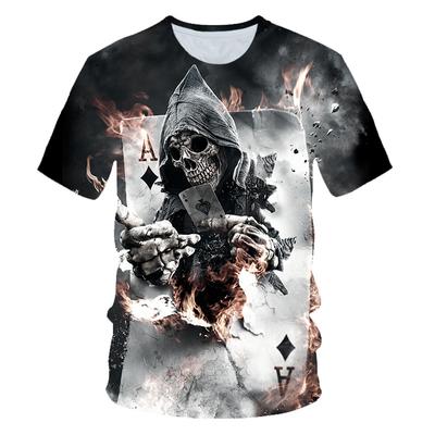 Skull Beauty Rock Cool 3D tričká Pánske Motocykel Punk Tričko s 3D potlačou Muži Oblečenie Tričko Letný Top Homme Hipster Pop Shirt