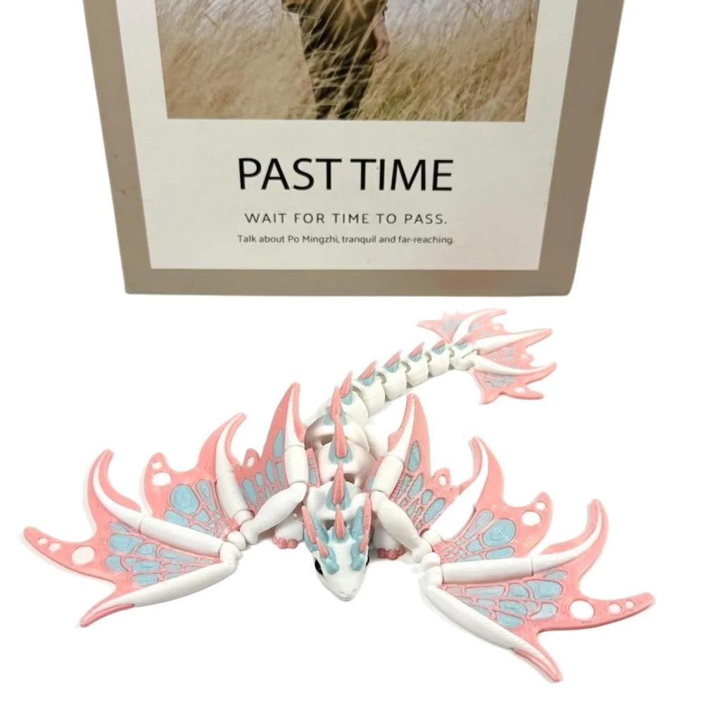 Simulation Dragon Model Joint Movable 3D-printed Emperor Dragon Desktop Decorative Cute Attractive Color Matching Small Ornament