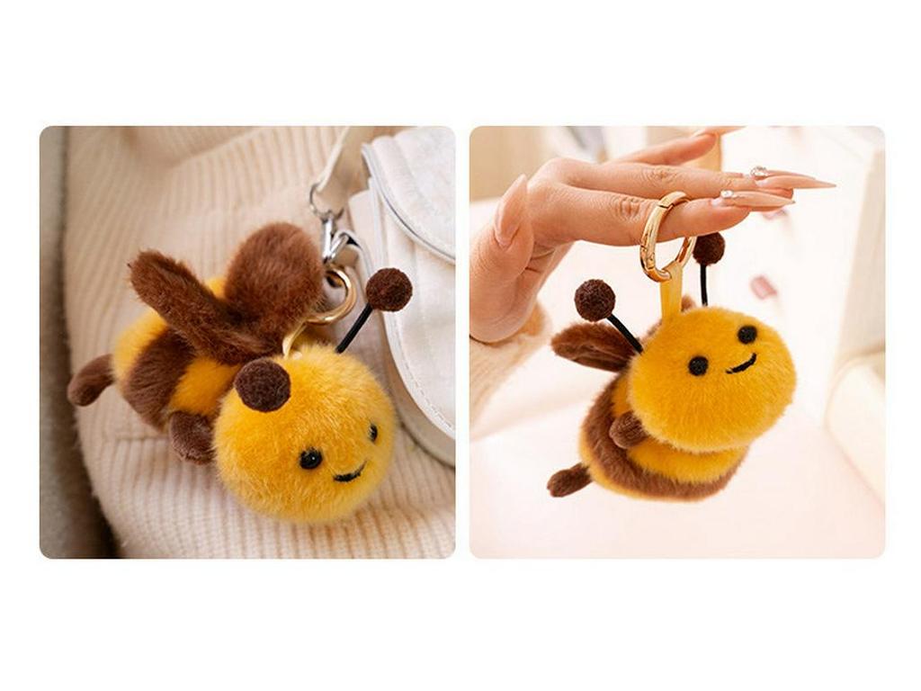 Elephant Skin Rabbit Plush Keychain: Cute Insect and Plant Series with Caterpillar and Bee Figures