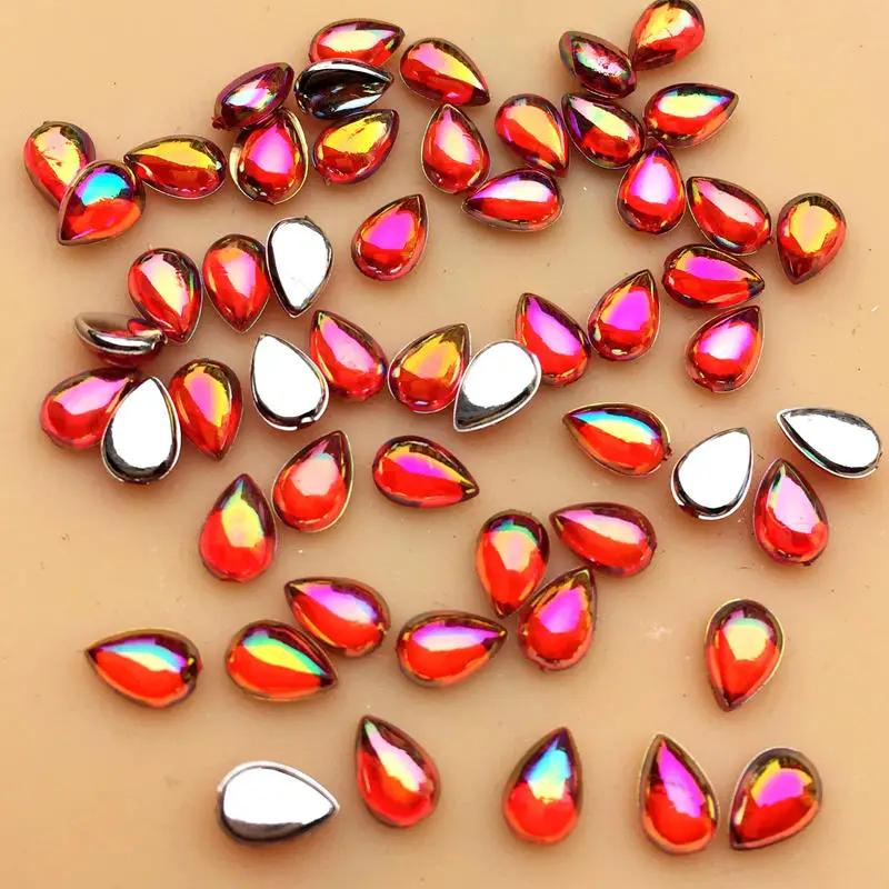 Glitter 200Pcs 4*6mm Glass Water Drop Rhinestones Flat Back Stones and Crystals For Nails Art Decorations Costume A56