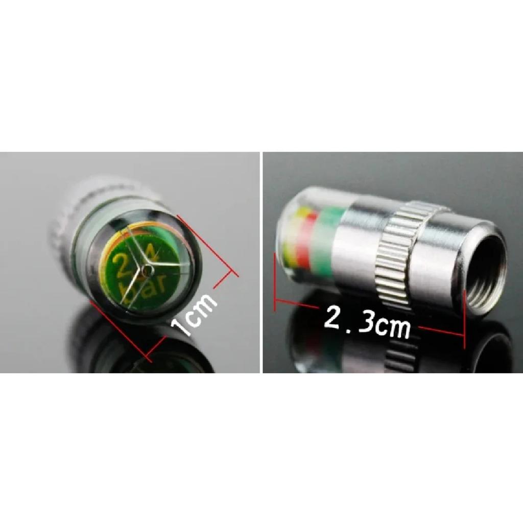 4pcs Car Tire Pressure Indicator Tire Pressure Gauge Indicator Alert Monitoring Valve Cap Sensor External Valve Detection