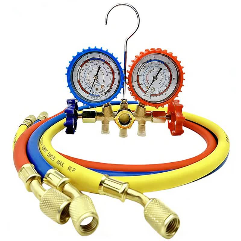 Car AC Refrigerant Charging Hoses and Gauge Set
