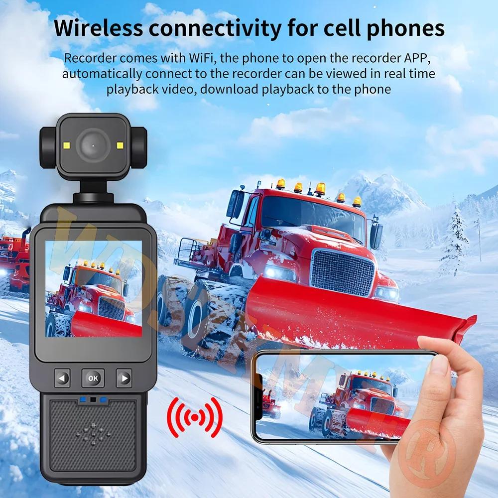 1080P Handheld Sports Pocket Camera HD Display 180° Rotatable WiFi Wireless Video Recorder Built-in Fill Light Motion Camera