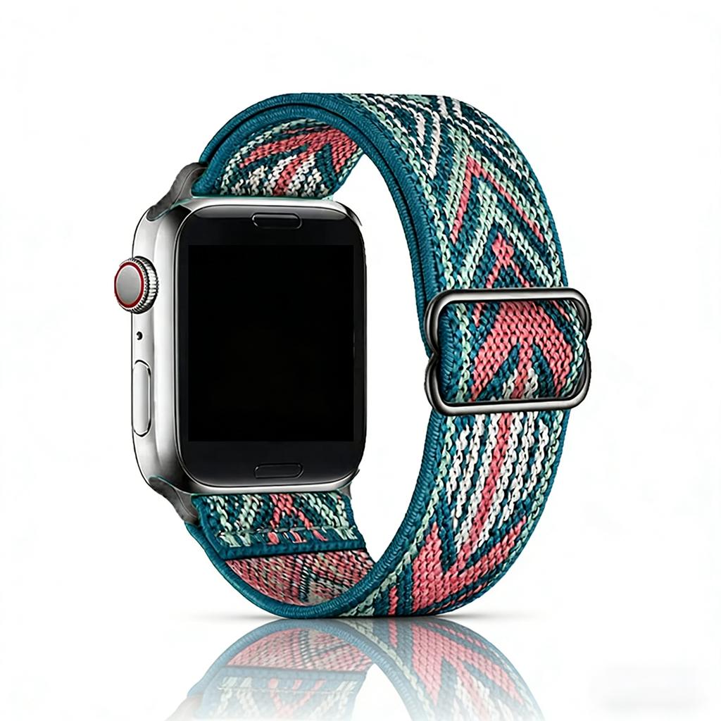 Stretchy Nylon Band for Apple Watch Series 11 10 Ultra 3/2 SE 42mm 38mm 46mm 41mm 45mm 49mm Adjustable Sport Strap for Women Men