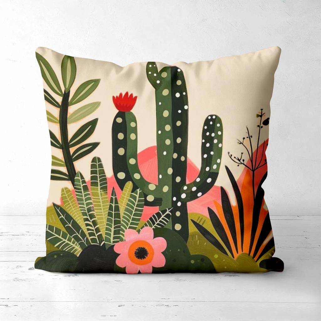 Cactus Patterned Cushions For Home Decor Stylish Polyester Pillowcase, Sofa Decorative Cushion Cov Headboard Pillow
