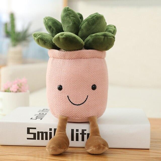 Succulent Plants Plush Stuffed Toys Soft Bookshelf Decor Doll Creative Potted Flowers Pillow Home Decor Kid Gift