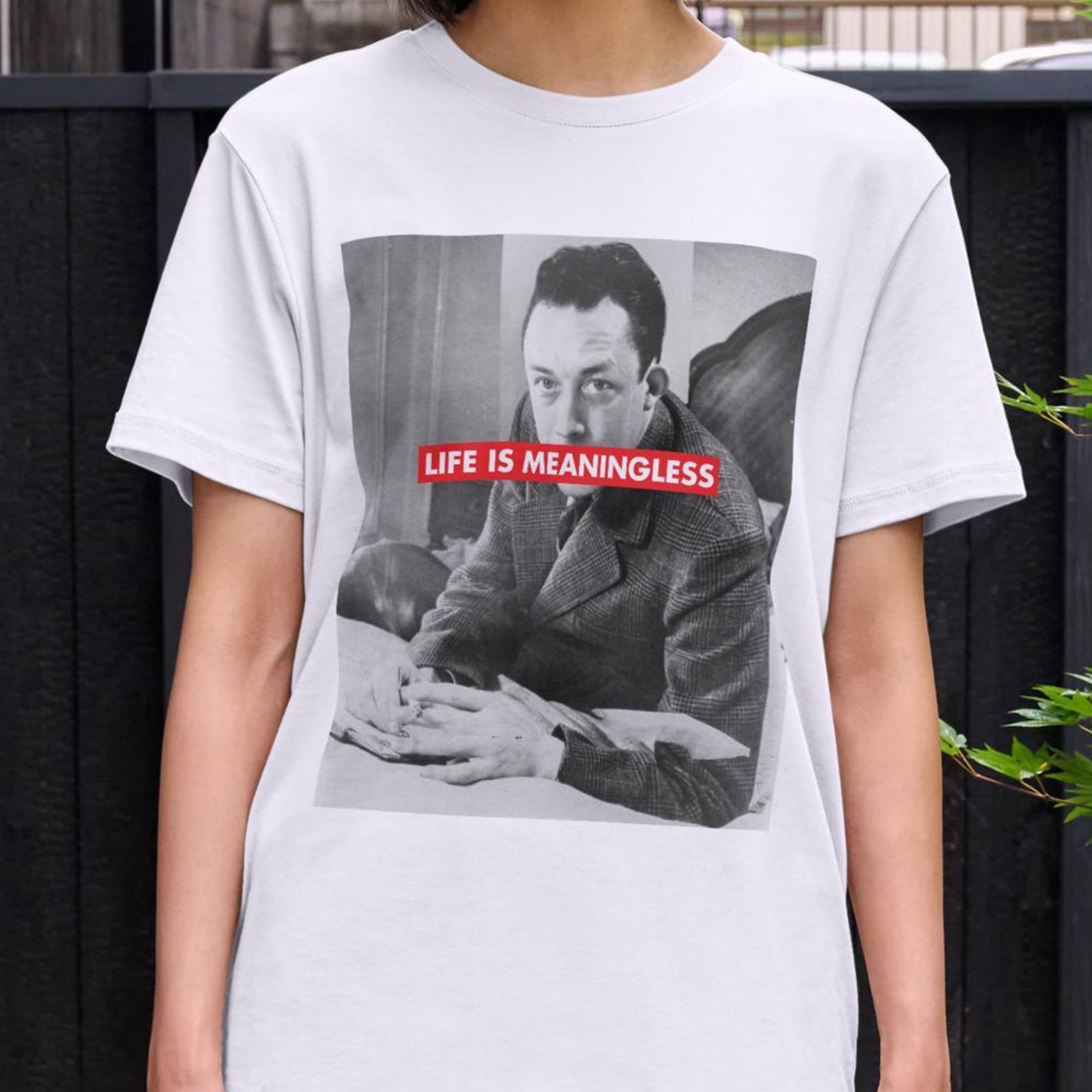 Unisex Albert Camus Shirt, Life is Meaningless, Albert Camus Print, Absurdism, Sisyphus, Vintage Shirt, Philosopher Shirt 2XL