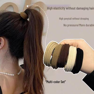 Bold Seamless Hair Ties - Durable Korean-Style Elastic Bands for Women's Ponytails