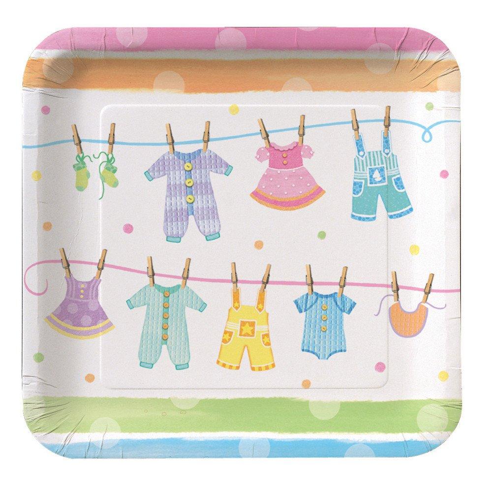 Creative Party Clothes Line Baby Shower Dinner Plate (Pack of 8)