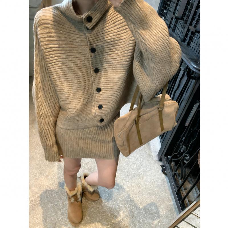 7788 Chic Knit Cardigan & Skirt Set - Autumn/Winter Medium