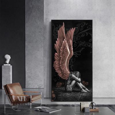 Inhaftiertes Engelsmädchen Leinwandgemälde Gothic Mode Kunst Poster Wohnzimmer Dekoration Wandbilder für Raumdekoration Wanddekoration ohne Rahmen