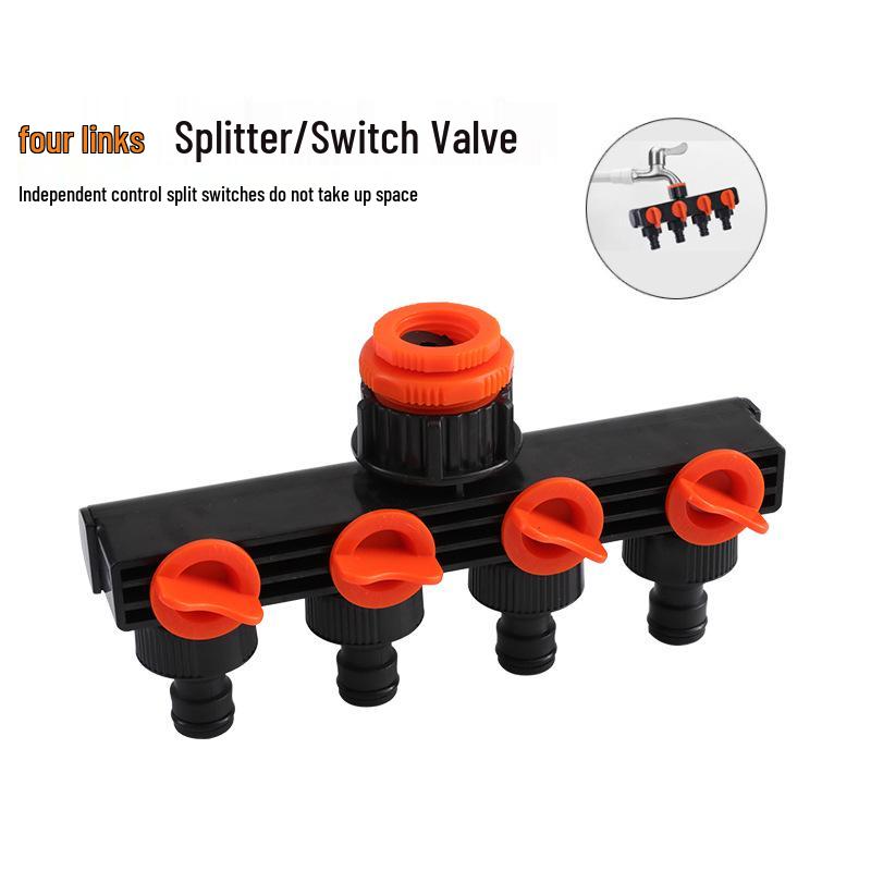 Garden Horticulture Plastic Four-Way Watering Valve Connector