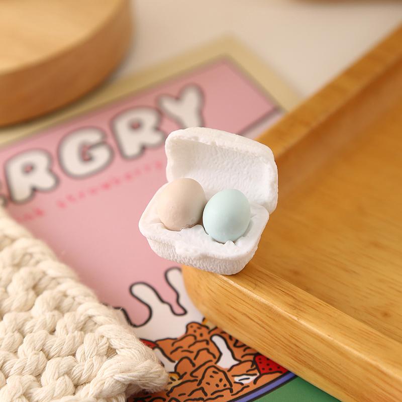 3 Boxes Dollhouse Simulation Eggs Miniature Mini Eggs With Tray Dollhouse Kitchen Accessories Model Toys Kitchen Decor