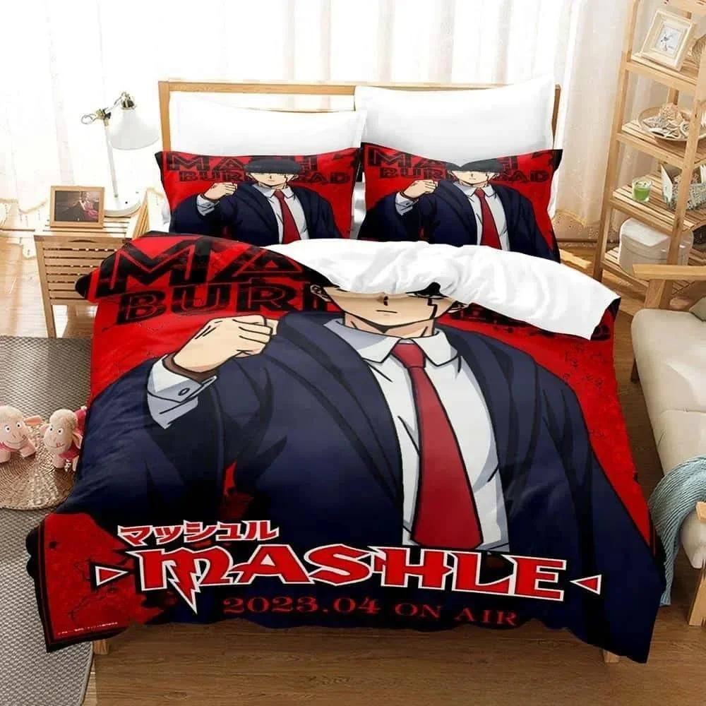 3D tisk Anime Mashle Kouzla a svaly Povlečení Jednolůžko Twin Plné Královské Velikost Postele Dospělý Dítě Ložnice Povlak na přikrývku Sady