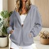 Women's Long Sleeve Zip Up Hoodie with Front Pockets Casual Sweatshirt