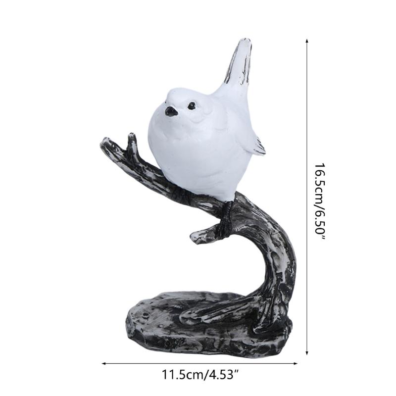 Animal Statue Modern Sculpture for Home Office Desk Decor Resin Birds Figurine Gifts Decorative Birds on Branch Statue