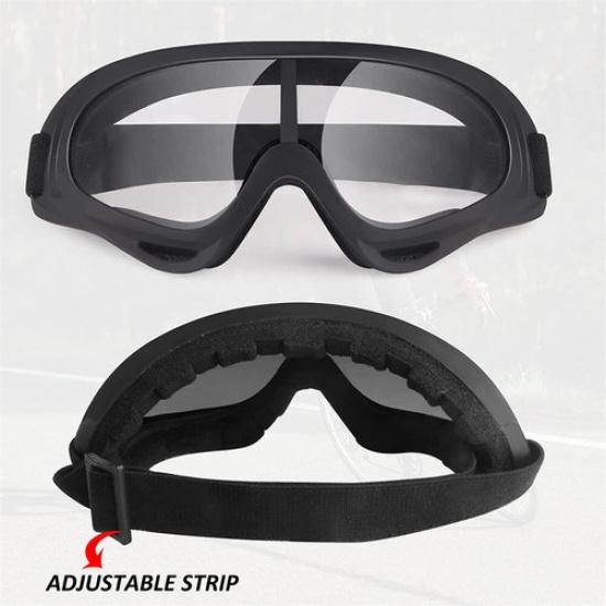 1PC Motorcycle Goggles For Over Glasses Anti-Fog Shatterproof Clear Lenses UV400