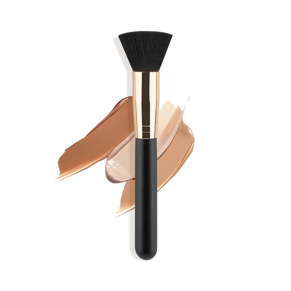 Single Flat Head Loose Powder Brush Foundation Brush Black Soft Hair Blush Brush Portable Multifunctional Beauty Tool