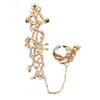 Crystals Rhinestones Vintage Chain Rings Adjustable Size Double Finger Jewelry for Women Special Occasion Gifts