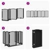 Vidaxl Foldable Dog Gate, With Door, 6 Panels, Black, 300 Cm