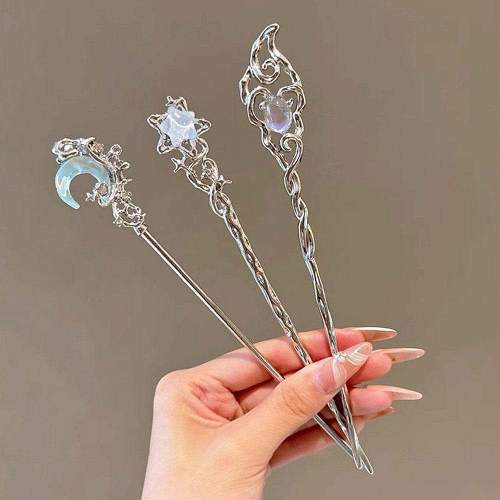 1/3pcs French Hair Pin Women's Hair Accessories Sweet Stars Moon Gemstones Suitable For Daily Parties Fashionable Hair