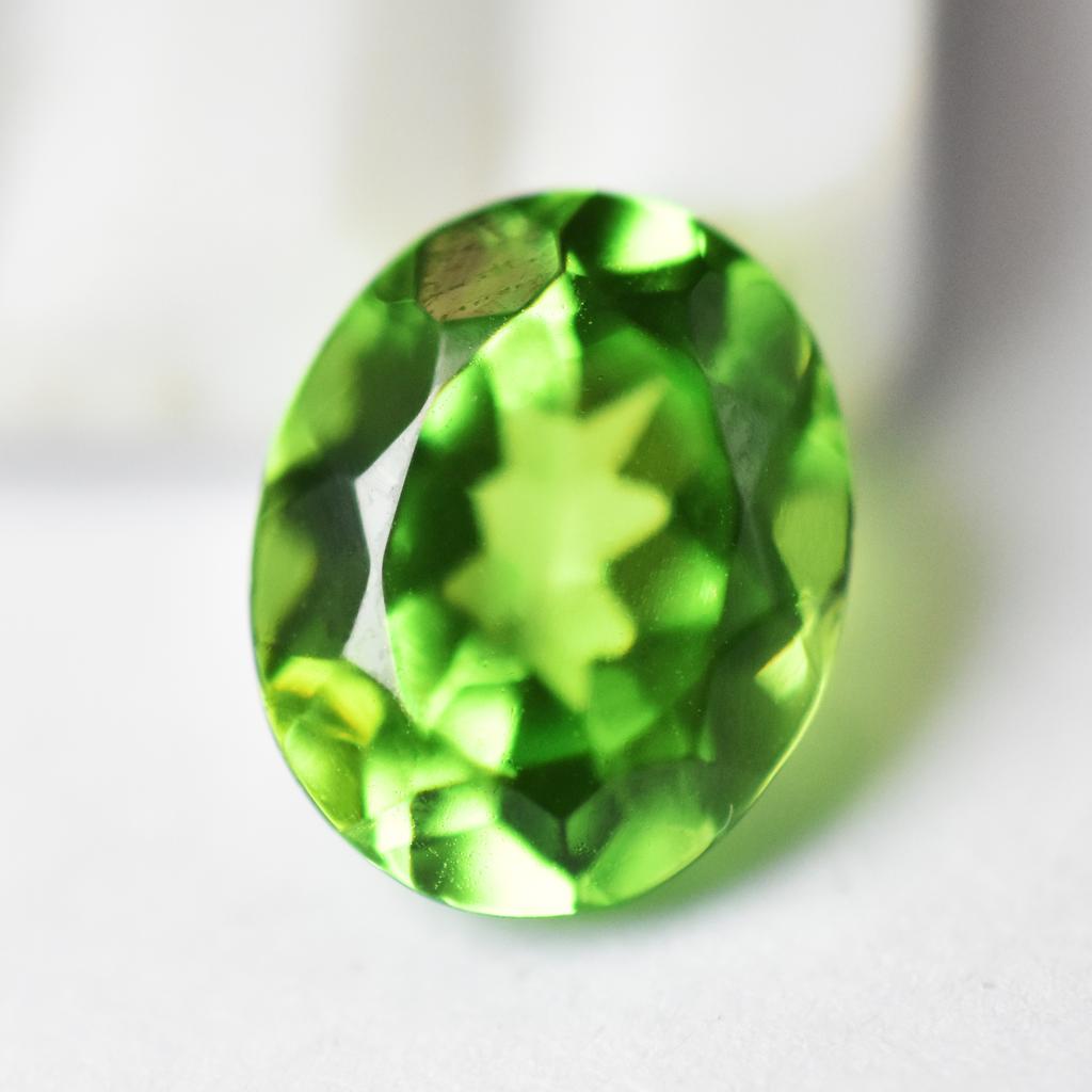 AAA+   Natural Green Peridot 7.45 Ct Oval Cut Flawless Loose Gemstone