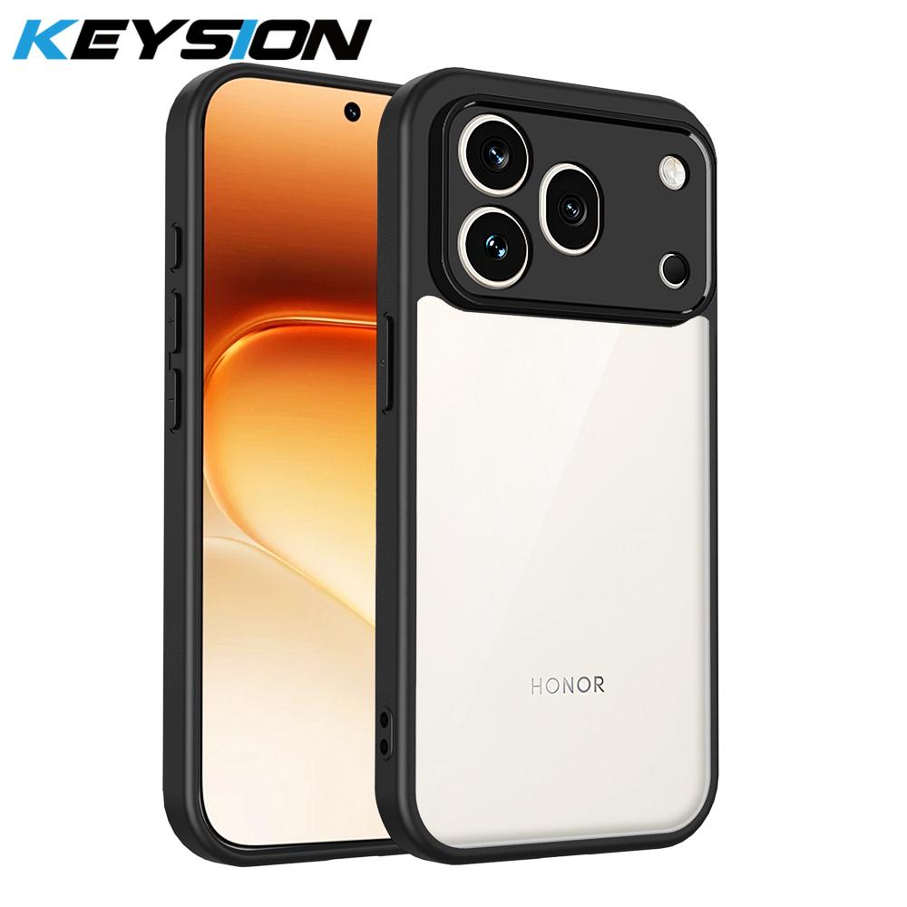 

KEYSION Прозорий чохол для телефону для HONOR 600 Pro 5G М який силікон+ПК HD Прозорий ударостійкий задній чохол для телефону для Huawei Honor 600 for Honor 600 Pro чорний