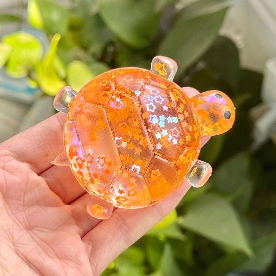 1/4ks Průhledná želví mačkací hračka s hvězdičkovými flitry Úleva od stresu Třpytivá mořská želva Stresový míček Senzorická hračka Měkká dekompresní Fidget hračka