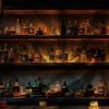 Bar Nightclub Themed Tapestry, Whiskey Bottles Wall Hanging for Photo Background