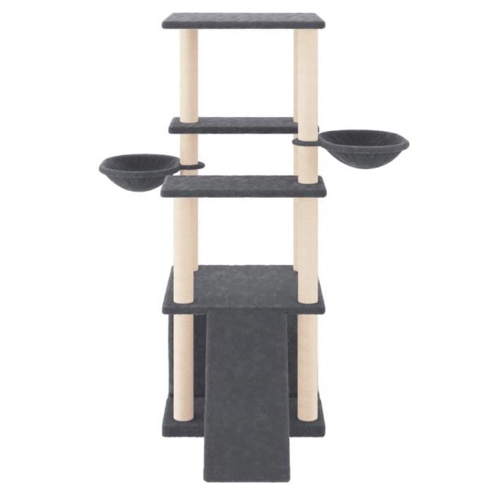 VidaXL Arbre à chat avec griffoirs en sisal gris foncé 133 cm 171758